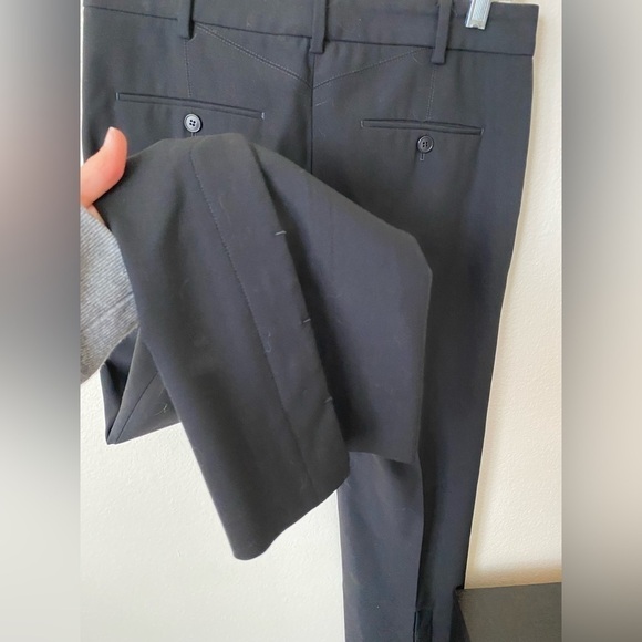 Helmut Lang Women's Wool Trouser Black Size 4 Business Casual Ankle Slit - Picture 4 of 11